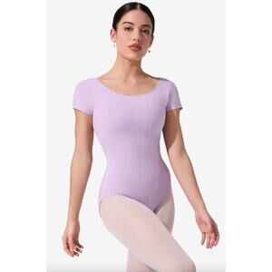 Capezio Short Sleeve Leotard Cap Lavender Purple Ballet Dance X-Small XS NEW NWT